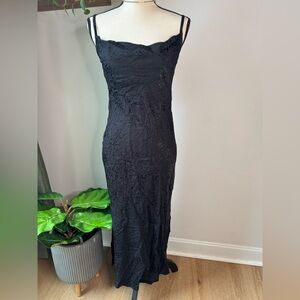 Anthropologie black slip dress